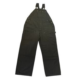 Dakota Bib Overalls Mens XL Black Cotton Canvas Carpenter Double Knee Wide Leg